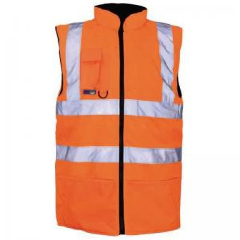 Image of ESE Direct Hi-Vis Orange Unisex Reversible Body Warmer - Size 2x Extra Large 404751 Hi Vis Clothing