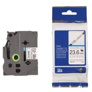 Image of Brother HSE-251 P-touch Label Tape (23.6mm x 1.5m) Black On White