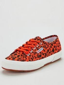 Image of Superga 2750 Fantasy Cotu Plimsolls - Red Leopard Print