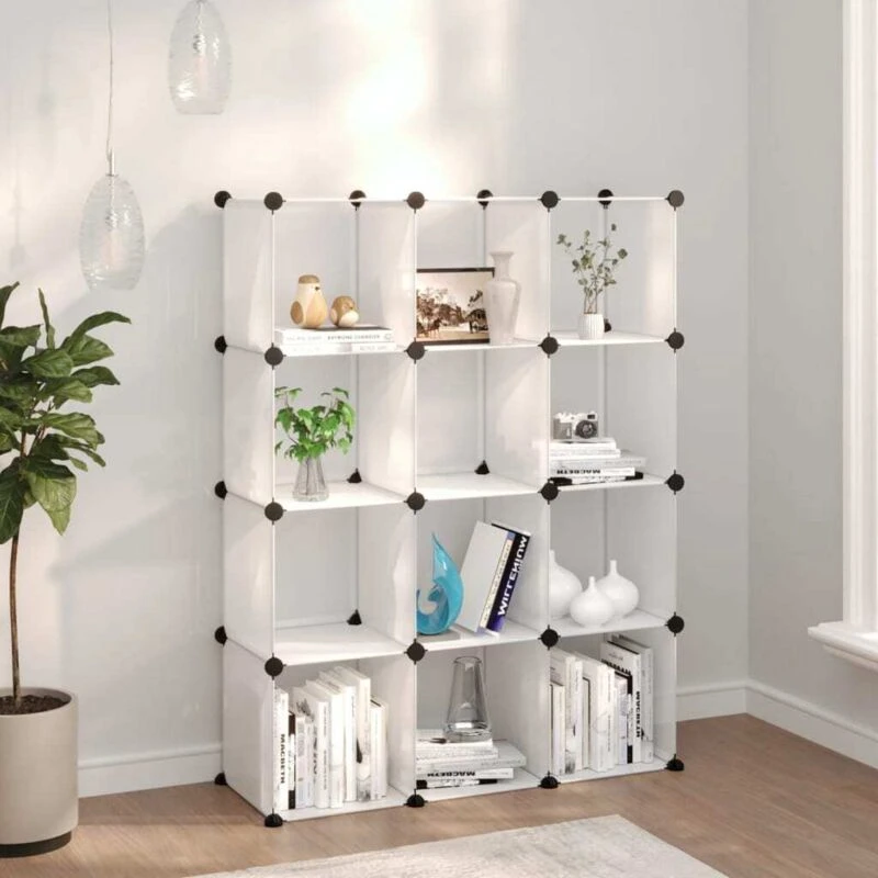Image of VIDAXL Vidaxl - Storage Cube Organiser with 12 Cubes Transparent pp 8720286849538