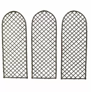 Image of Set of 3 Willow Trellis Fencing Panel Screen Climbing Trellises - Oypla