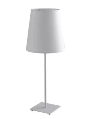 Image of ELVIS Table Lamp with Round Tapered Shade White, Fabric Lampshade 24x63.5cm