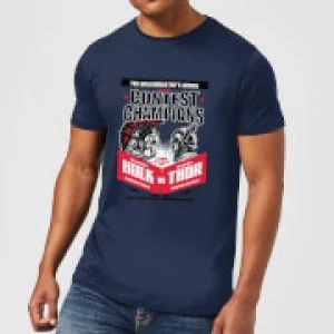 Image of Marvel Thor Ragnarok Champions Poster Mens T-Shirt - Navy - M