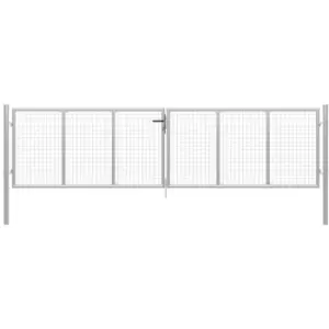 Image of Garden Gate Galvanised Steel 415x175cm Silver Vidaxl Silver