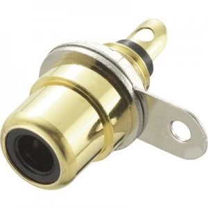 Image of RCA connector Socket vertical vertical Number of pins 2 Black Conrad Components