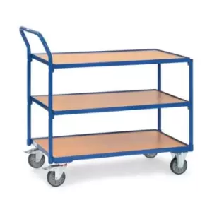 Image of Fetra Table Top Cart With 3 Shelves 1000 x 600mm - Angled Handle