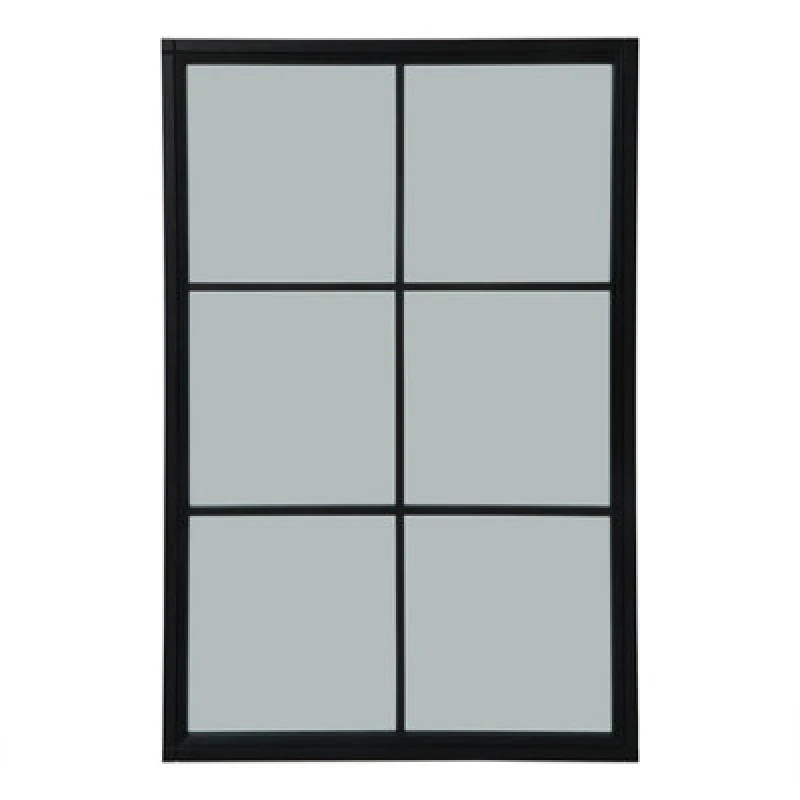 Image of Hill Interiors Black Wood Xl Window Mirror