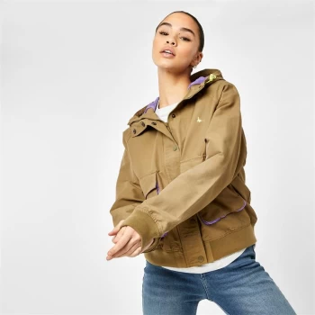 Image of Jack Wills Edenham Boxy Twill Cropped Jacket - Khaki