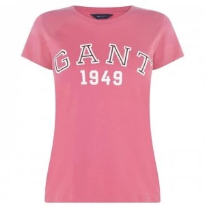 Image of Gant Short Sleeve Graphic T Shirt - 665 Rose