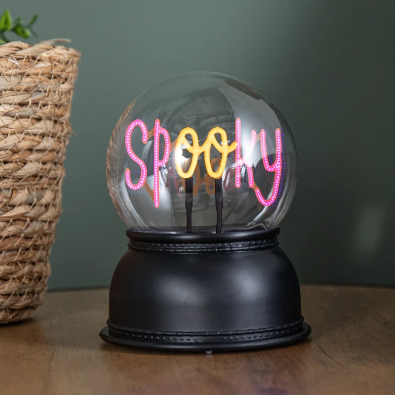 Image of 14cm Battery Operated Light up Spooky Halloween Globe with LEDs