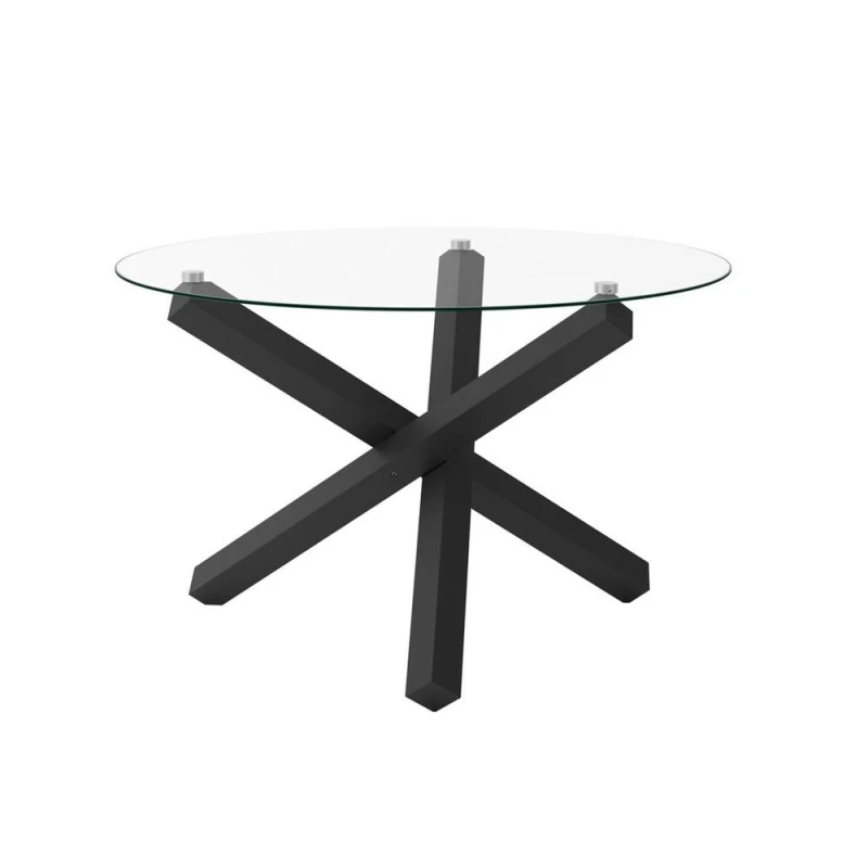 Image of Lemon Pavilion Furniture Capri Dining Table - Glass/Metal - Clear - Flat Packed Clear Unisex
