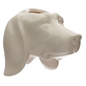 Image of Ceramic Dog Head Garden Wall Planter