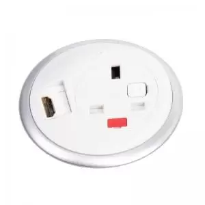 Image of Pixel in-surface power module with 1 x UK socket and 1 x HDMI socket -