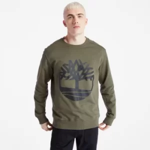 Image of Timberland Tree-logo Sweatshirt For Men In Dark Green Dark Green, Size S