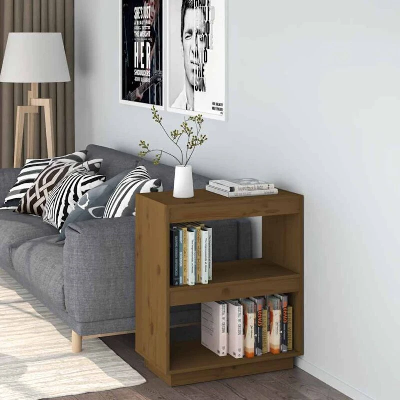 Image of VIDAXL Vidaxl - Book Cabinet Honey Brown 60x35x71cm Solid Wood Pine 8720286815939
