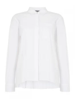 Image of DKNY Long sleeve back pleat detail blouse White