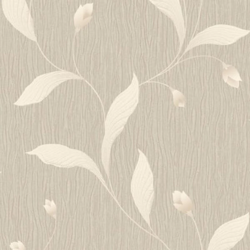 Image of Tiffany Floral Trail Textured Heavyweight Vinyl Wallpaper Beige Belgravia 41337