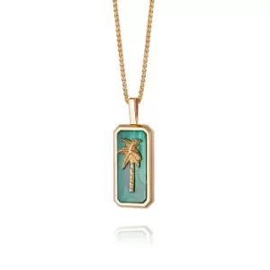 Image of Daisy London 18ct Gold Plate Malachite Palm Necklace 18ct Gold Plate