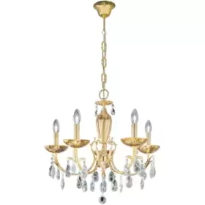 Image of 14kolarz - VICTORIA crystal candlestick 2 24K Gold 5 bulbs Medici Gold