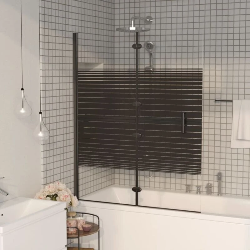Image of VIDAXL Folding Shower Enclosure esg 120x140cm Black Vidaxl 8720286415986