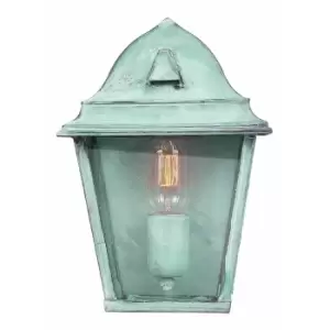 Image of St James 1 Light Outdoor Wall Lantern Light Verdigris IP44, E27