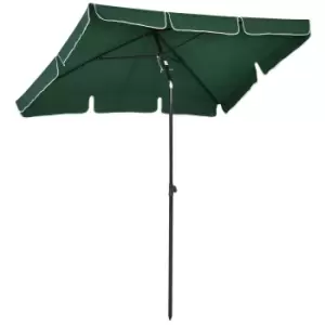 Image of Outsunny Aluminium Rectangular Tilting Parasol 2 x 1.25m - Green