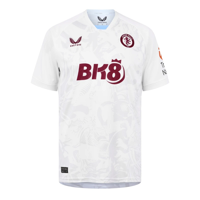 Image of Castore Aston Villa Away Shirt 2023 2024 Adults - White White M