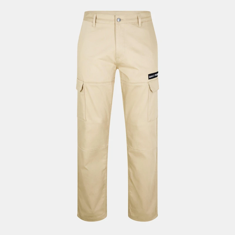 Image of Daily Paper Mens Relaxed Fit Cargo Trousers Twill Beige male X Small