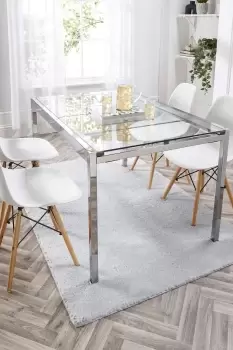 Image of Washable Faux Fur Grey Rug 67X200