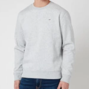 Image of Tommy Jeans Mens Regular Fleece Crewneck Sweatshirt - Light Grey Heather - M