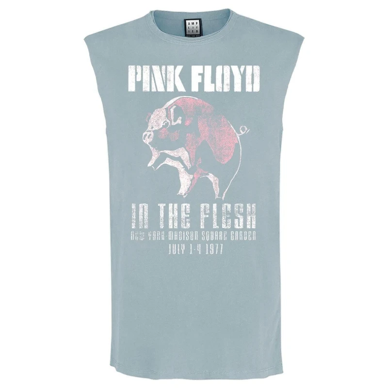 Image of Amplified Amplified Men In The Flesh Pink Floyd Sleeveless Tank Top in Pale Blue Size: Medium Pale Blue M Male 5063527857026