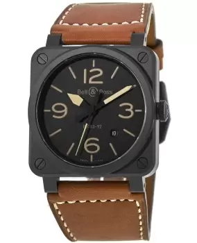 Image of Bell & Ross BR 03-92 Automatic 42mm Ceramic Leather Strap Mens Watch BR03-92-Heritage BR03-92-Heritage