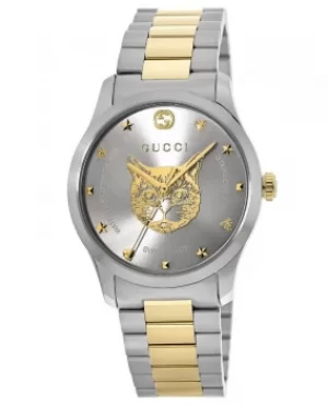 Image of Gucci G-Timeless Silver Dial Two-Tone Stainless Steel Womens Watch YA1264074 YA1264074