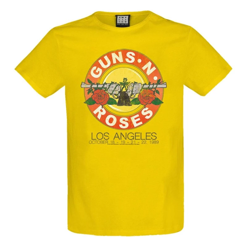 Image of Amplified Amplified Men Vintage Bullet Guns N Roses T-Shirt in Yellow Size: X-Small Yellow XS Male 5063238002050