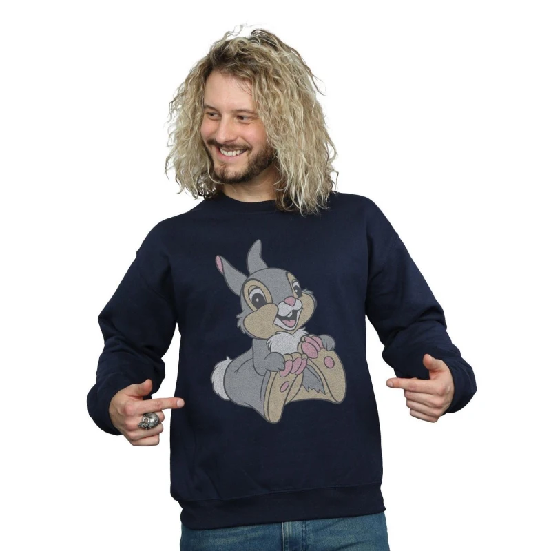 Image of Disney Men Classic Thumper Sweatshirt in Navy Size: Small Navy S Male 5057736605899