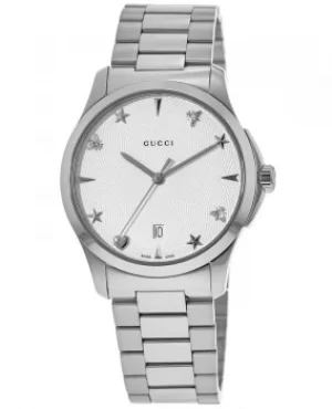 Image of Gucci G-Timeless Silver Dial Stainless Steel Womens Watch YA1264028 YA1264028A