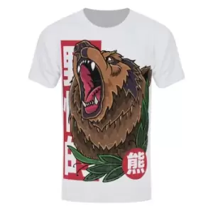 Image of Unorthodox Collective Mens Bear Tattoo T-Shirt (XL) (White/Brown/Red)