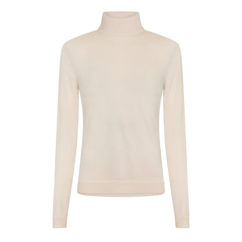 Image of Boss Mens Baldebert E Turtle Neck Jumper Open White male S