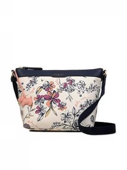 Image of Radley Sketchy Floral Medium Zip Top Crossbody - Bright White