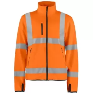 Image of Projob Mens Light High-Vis Soft Shell Jacket (L) (Orange/Black) - Orange/Black