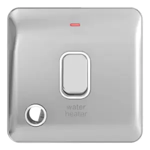 Image of Schneider LSD 20AX Double Pole Switched LED Flex Outlet White Insert Polished Chrome - GGBL2014WHWPC