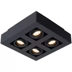 Image of Lucide XIRAX - Ceiling Spotlight - LED Dim to warm - GU10 - 4x5W 2200K/3000K - Black