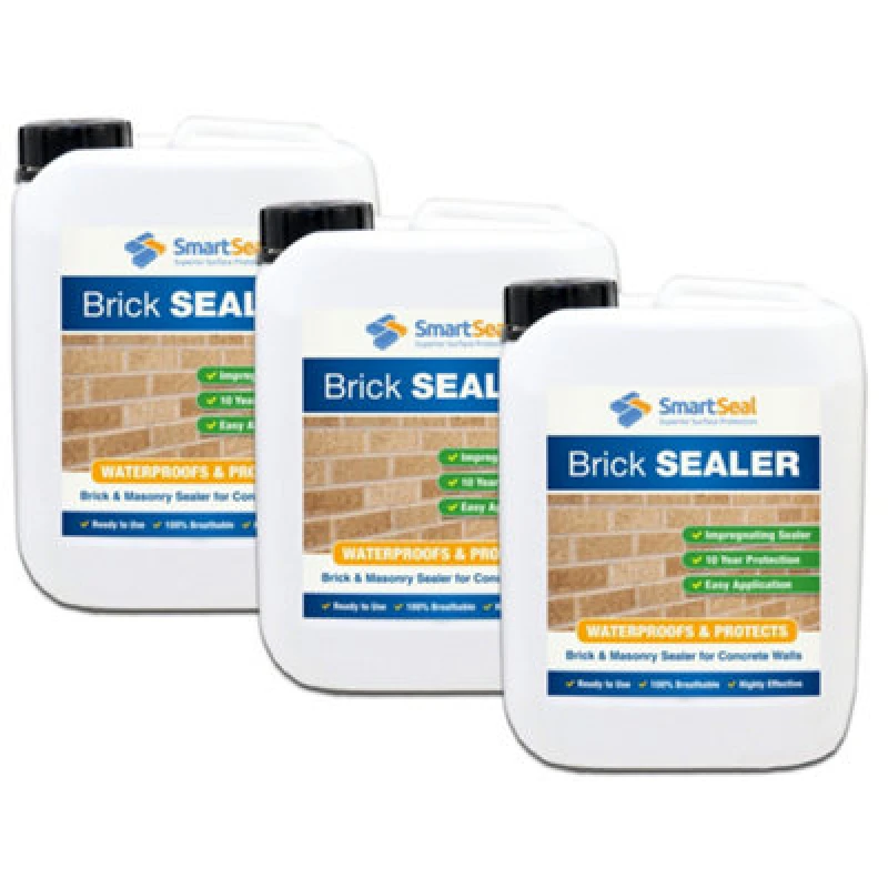Image of Smartseal Brick Sealer, Dry & Breathable, Brick Water Proofer, Damp Proofer, 10Yr Protection, 3 X 5L, Clear 5.061E+12