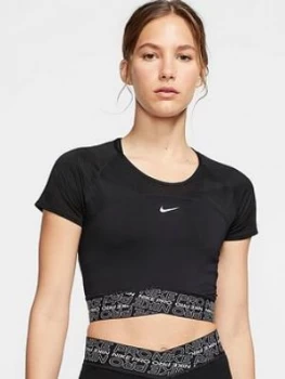 Image of Nike Training Pro Dri-Fit Crop Top - Black