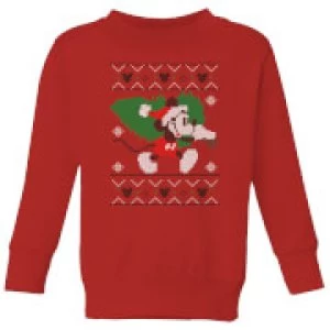 Image of Disney Tree Mickey Kids Christmas Sweatshirt - Red - 3-4 Years