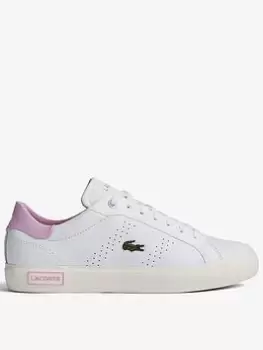 Image of Lacoste Powercourt 2.0 Trainers, White/Pink, Size 7, Women