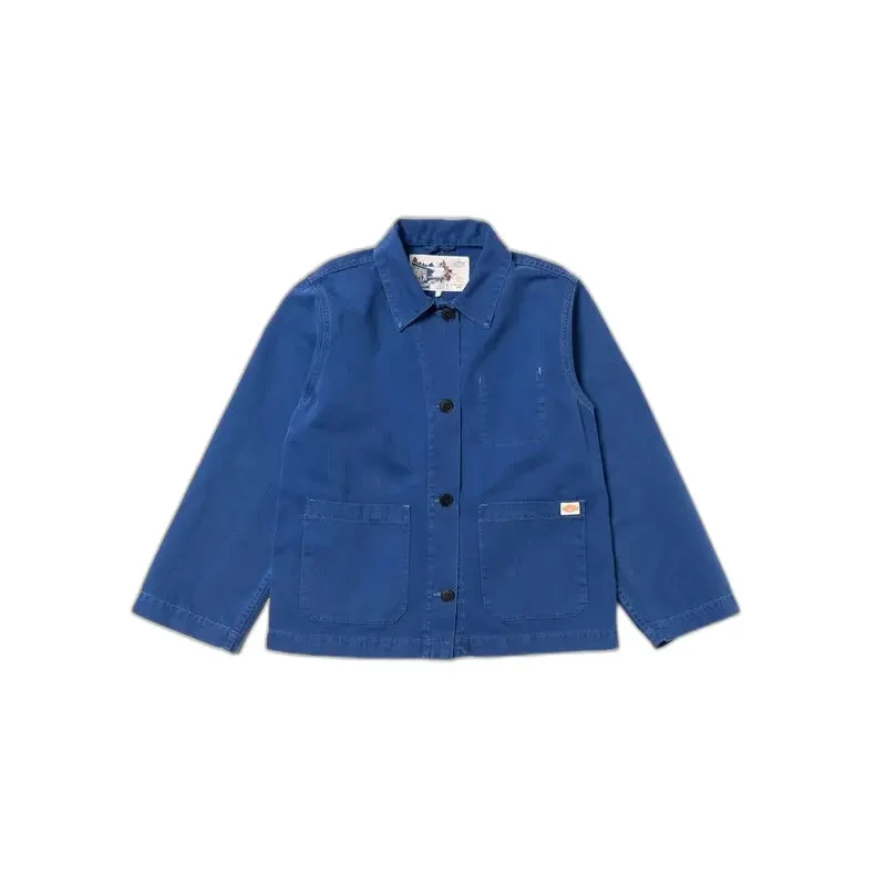 Image of Nudie Jeans Womens denim jacket Nudie Jeans Lovis Herringbone Bleu Female M