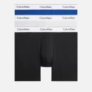 Image of Calvin Klein Mens 3 Pack Boxer Briefs - Mazarine Blue/Black/Lunar Rock - M