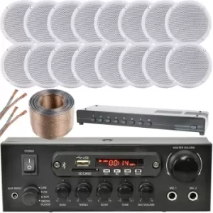 Image of 16x Ceiling Speaker Bluetooth Background Music System Shop Restaurant Kitchen