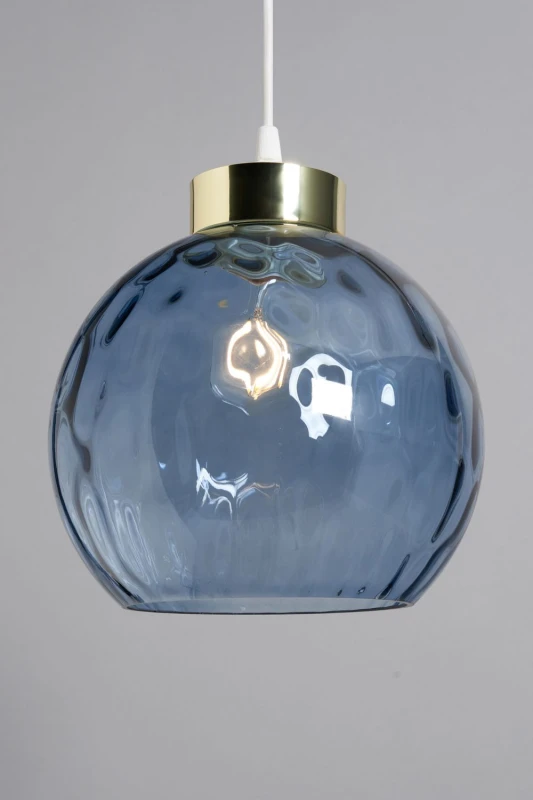 Image of BHS Lighting Deana Dimpled Glass Ball Easy Fit Light Shade in Cobalt Cobalt Unisex